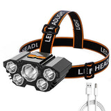 5 Led Headlamp Rechargeable Powerful Head Lamp