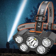 5 Led Headlamp Rechargeable Powerful Head Lamp