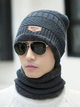 Woolen Winter Beanie Cap With Neck Warmer Muffler