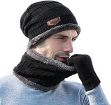 Woolen Winter Beanie Cap With Neck Warmer Muffler