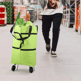 Portable Multi-function Trolley Bag With Wheels Folding Travel Luggage Bag Vegetable Grocery Shopping Trolley Carry Bag