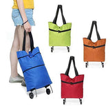 Portable Multi-function Trolley Bag With Wheels Folding Travel Luggage Bag Vegetable Grocery Shopping Trolley Carry Bag